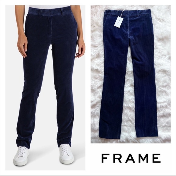 New! FRAME Denim Perfect Trouser Velvet Corduroy Straight Pants - Picture 3 of 11